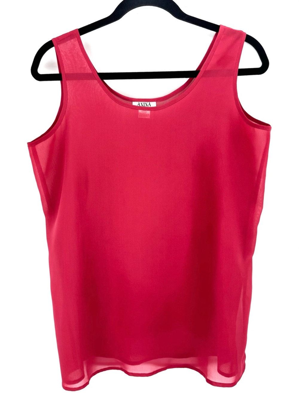 Aniina Hot Pink Sleeveless Chiffon Silk Tank - Side Slits